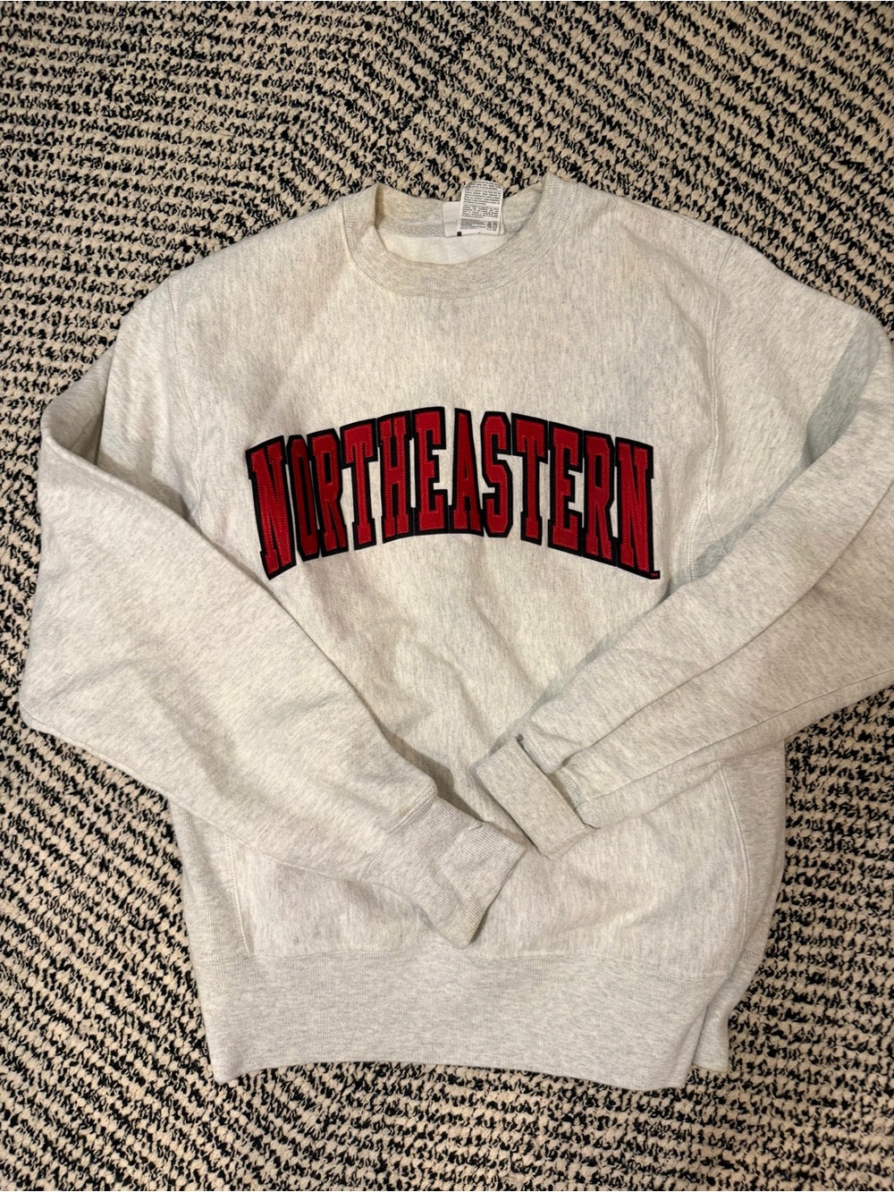 Northeastern Champion Light Gray Crewneck